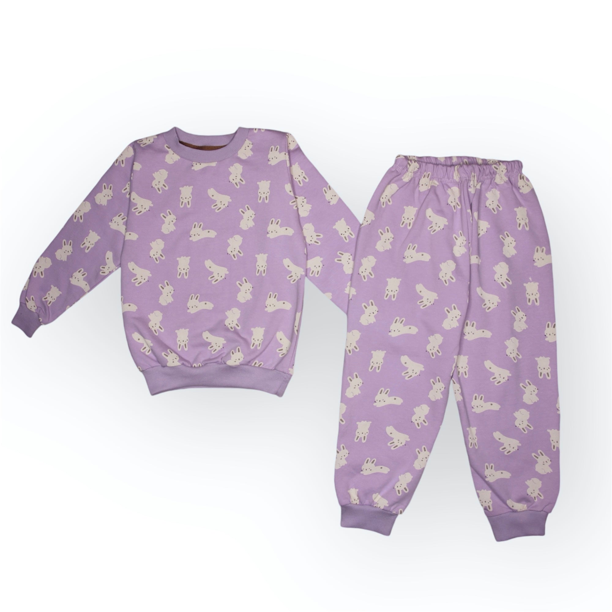 GIRL FLEECE TRACKSUIT LAVENDER-RABBIT