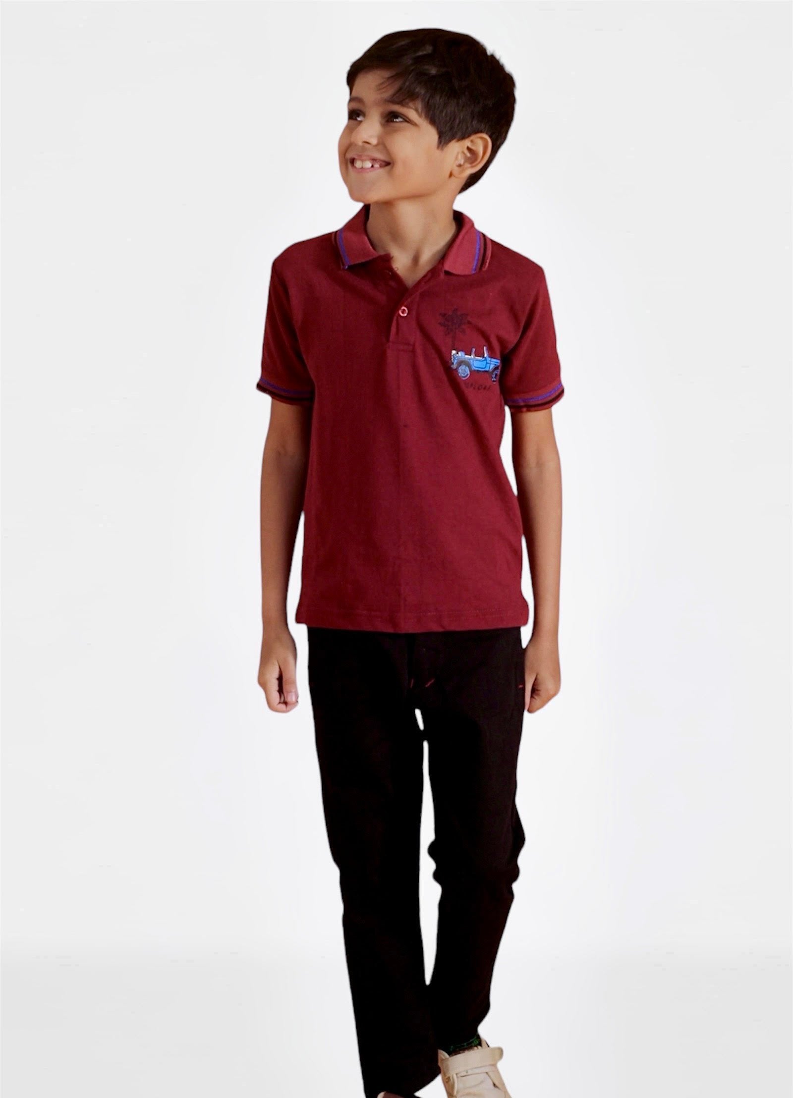 Polo pk maroon shirt boy