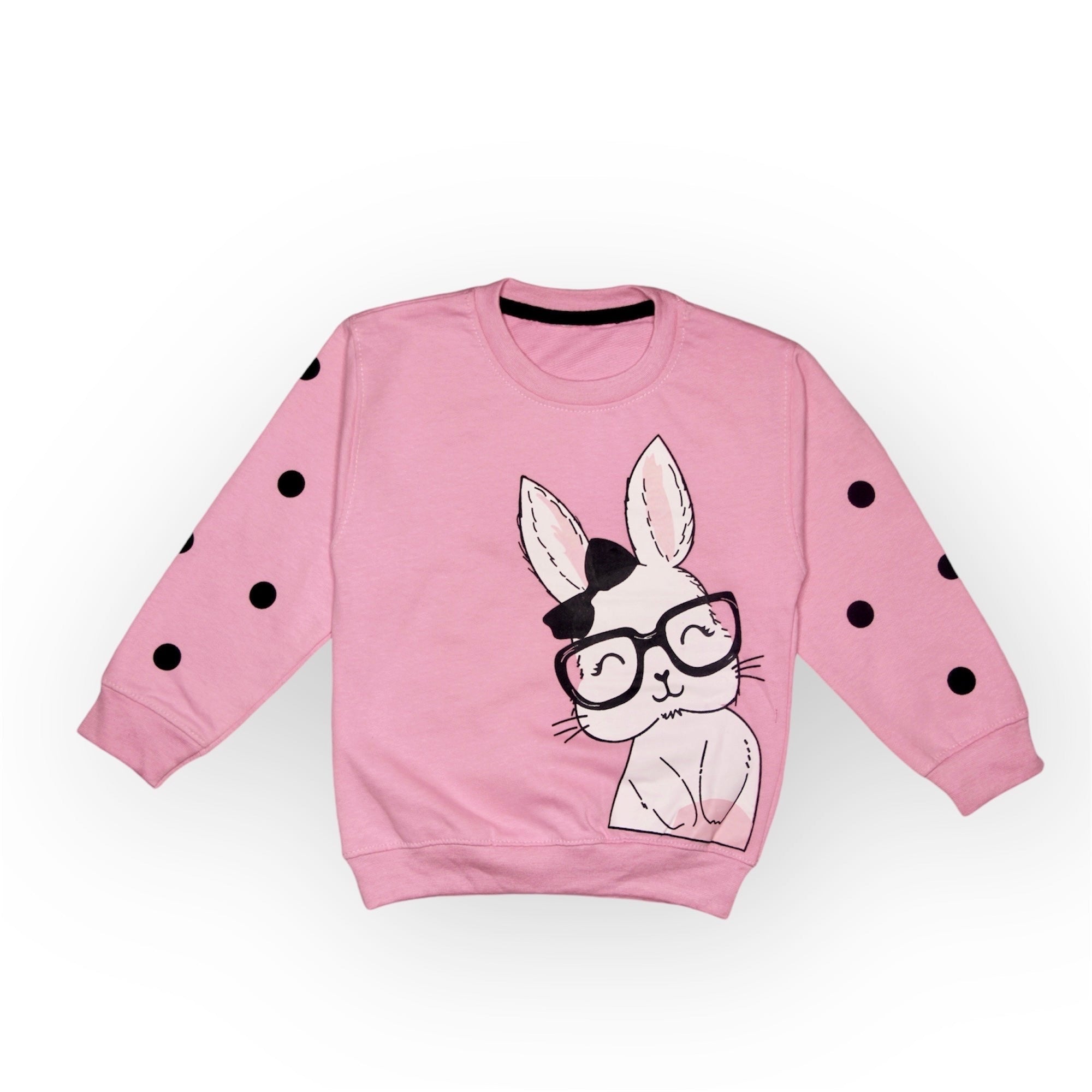 GIRL LYCRA TERRY PINK-RABBIT SWEATSHIRT