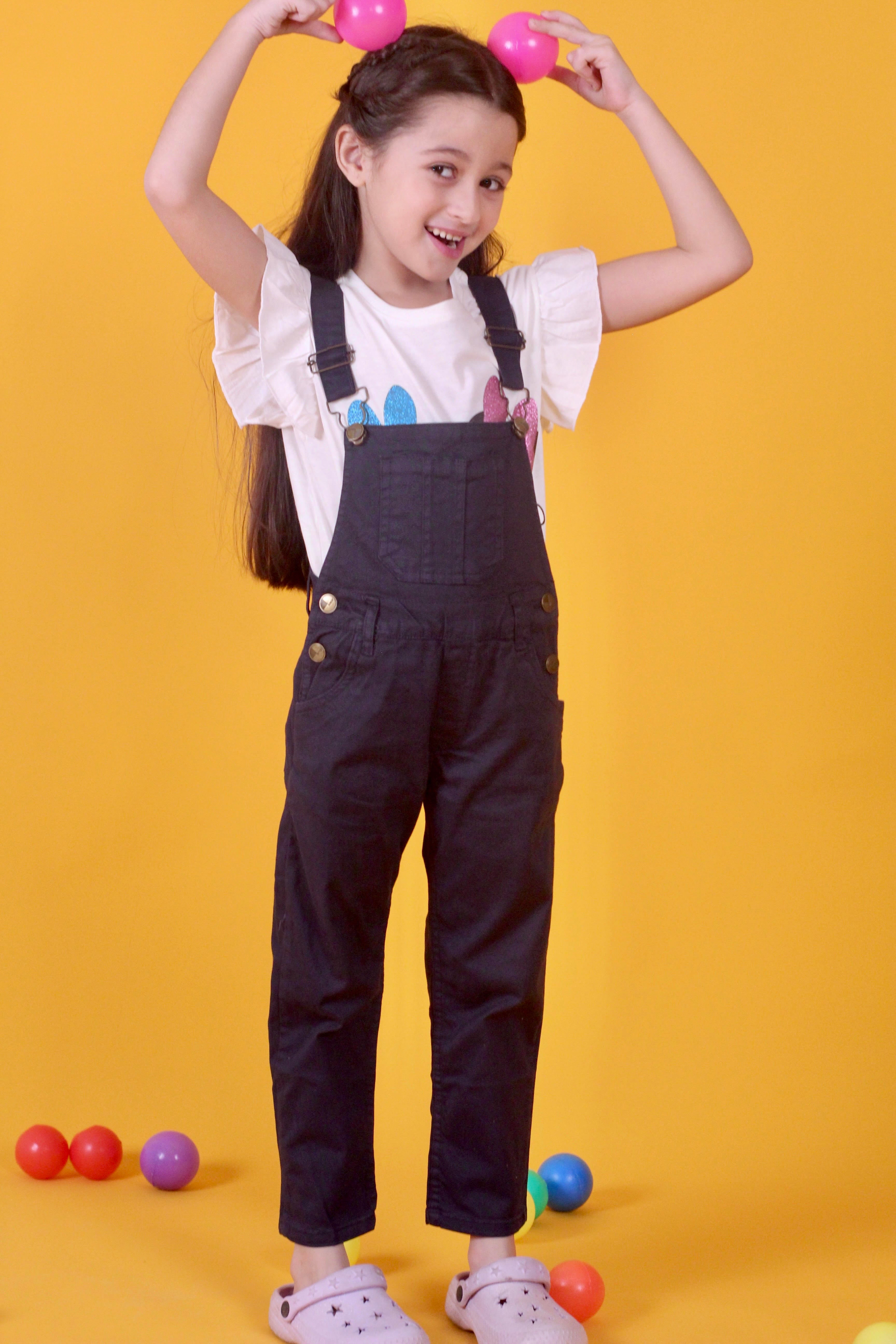 Cotton twill navy blue dungaree unisex