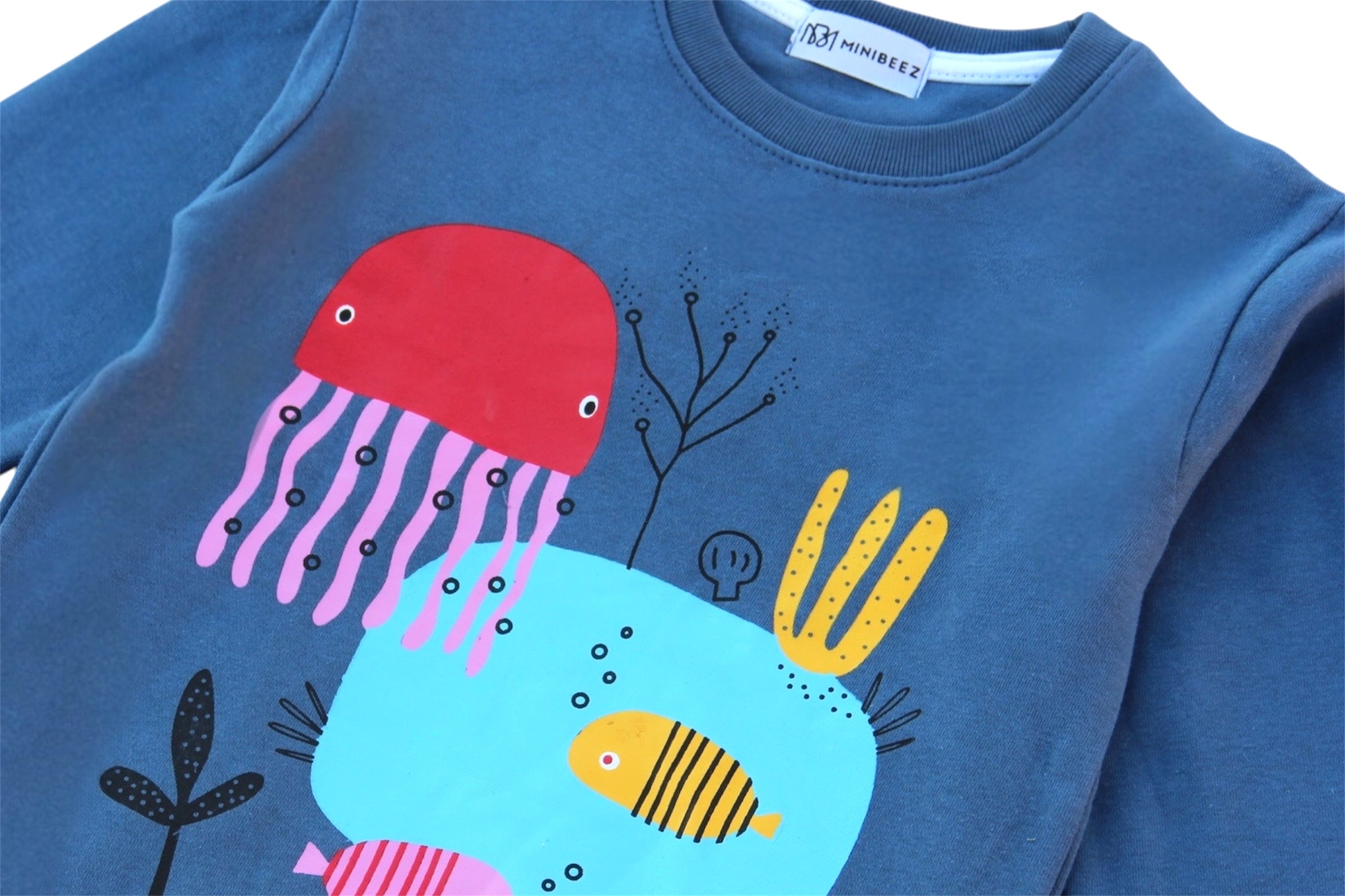 BOY/GIRL SEA LIFE PRINT FLEECE SWEATSHIRT