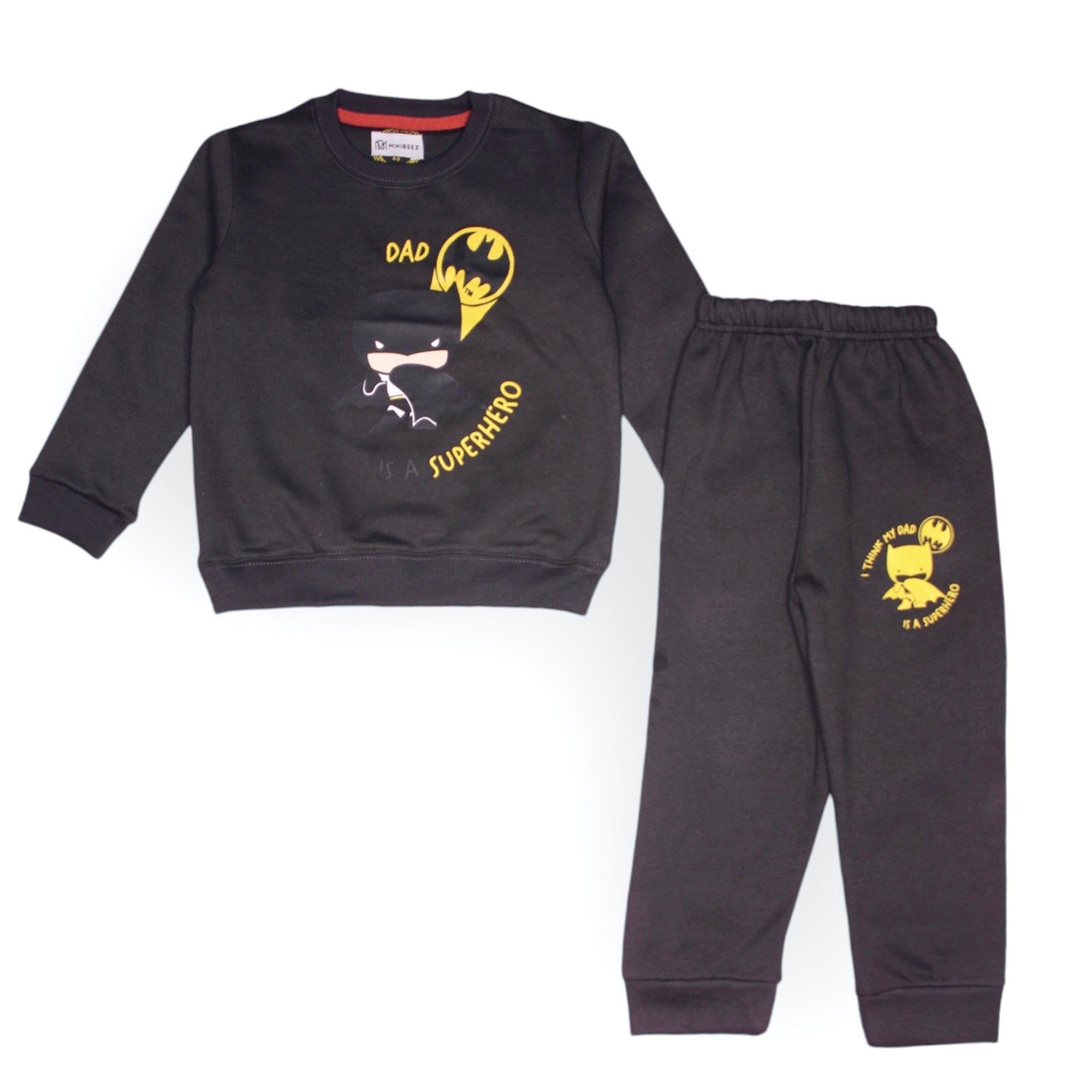 BOY FLEECE CHARCOAL BATMAN TRACKSUIT