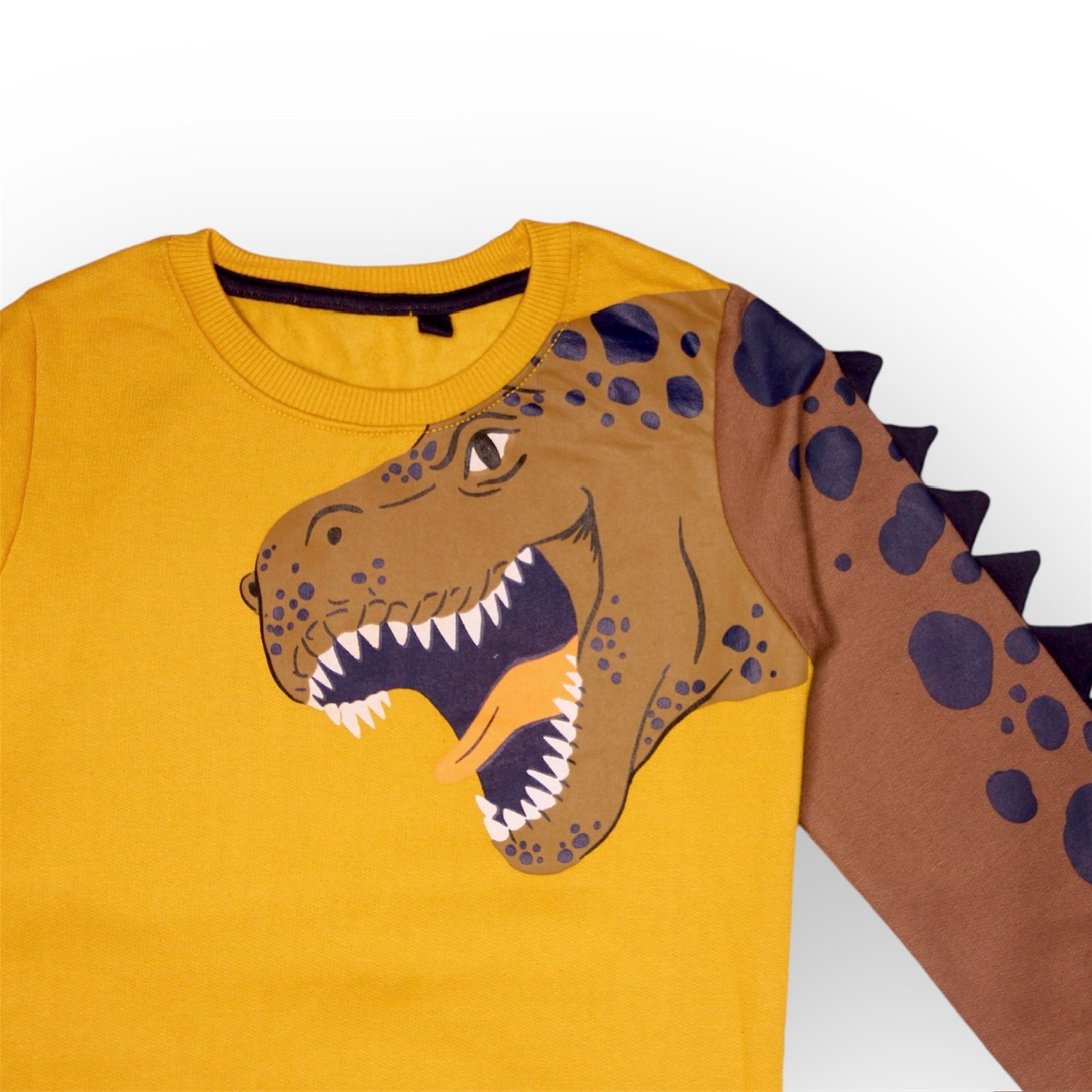 BOY FLEECE YELLOW DINOSAUR SWEATSHIRT