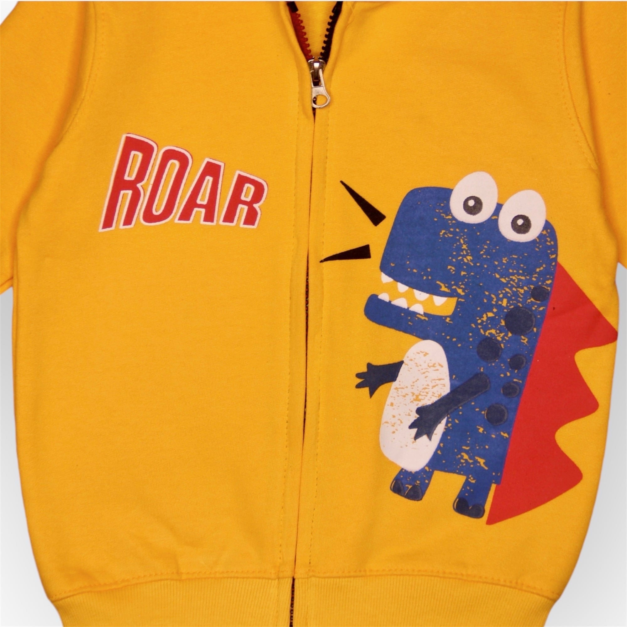 BOY FLEECE ZIPPER YELLOW ROAR