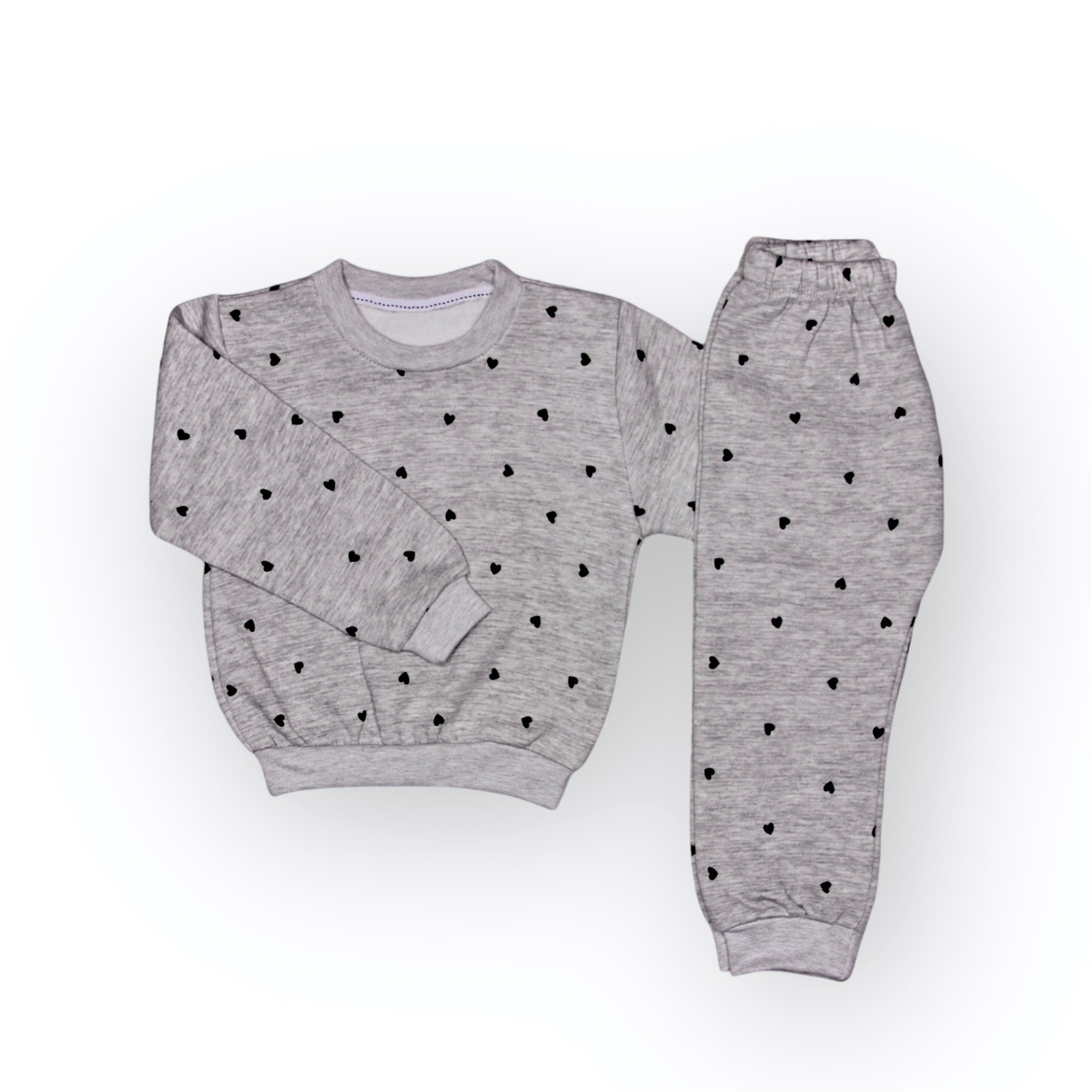 GIRL FLEECE TRACKSUIT GREY HEARTS