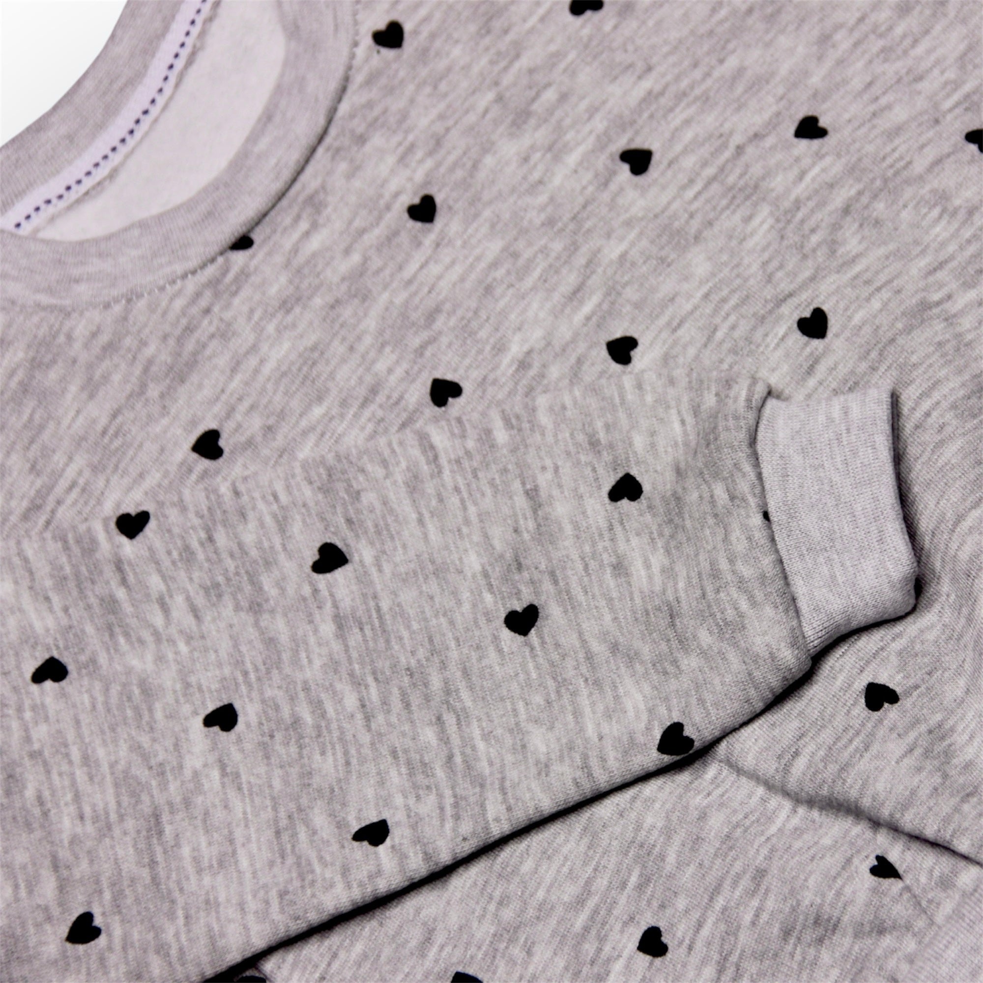 GIRL FLEECE TRACKSUIT GREY HEARTS