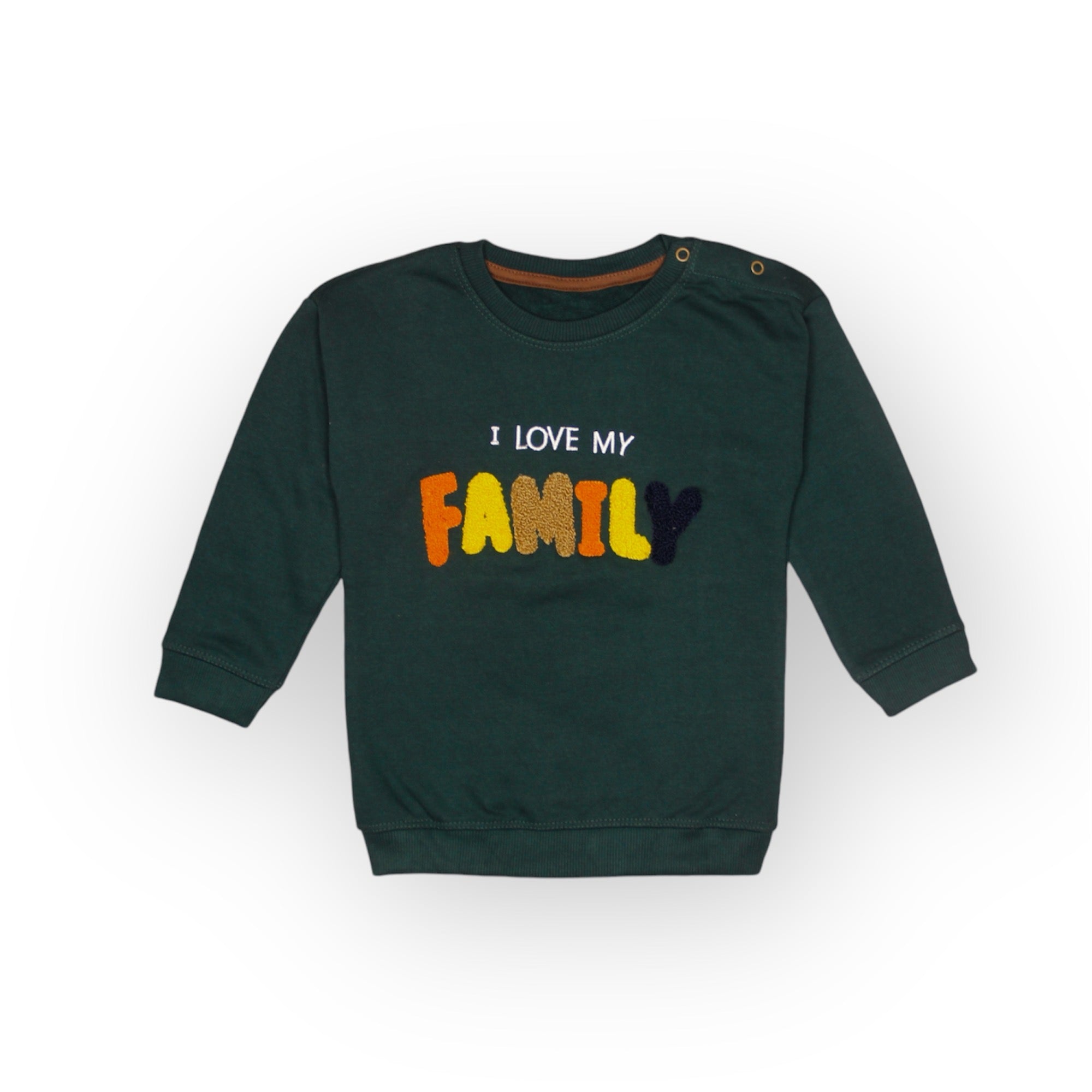 BOY/GIRL I LOVE MY FAMILY FLEECE SWEATSHIRT-GREEN