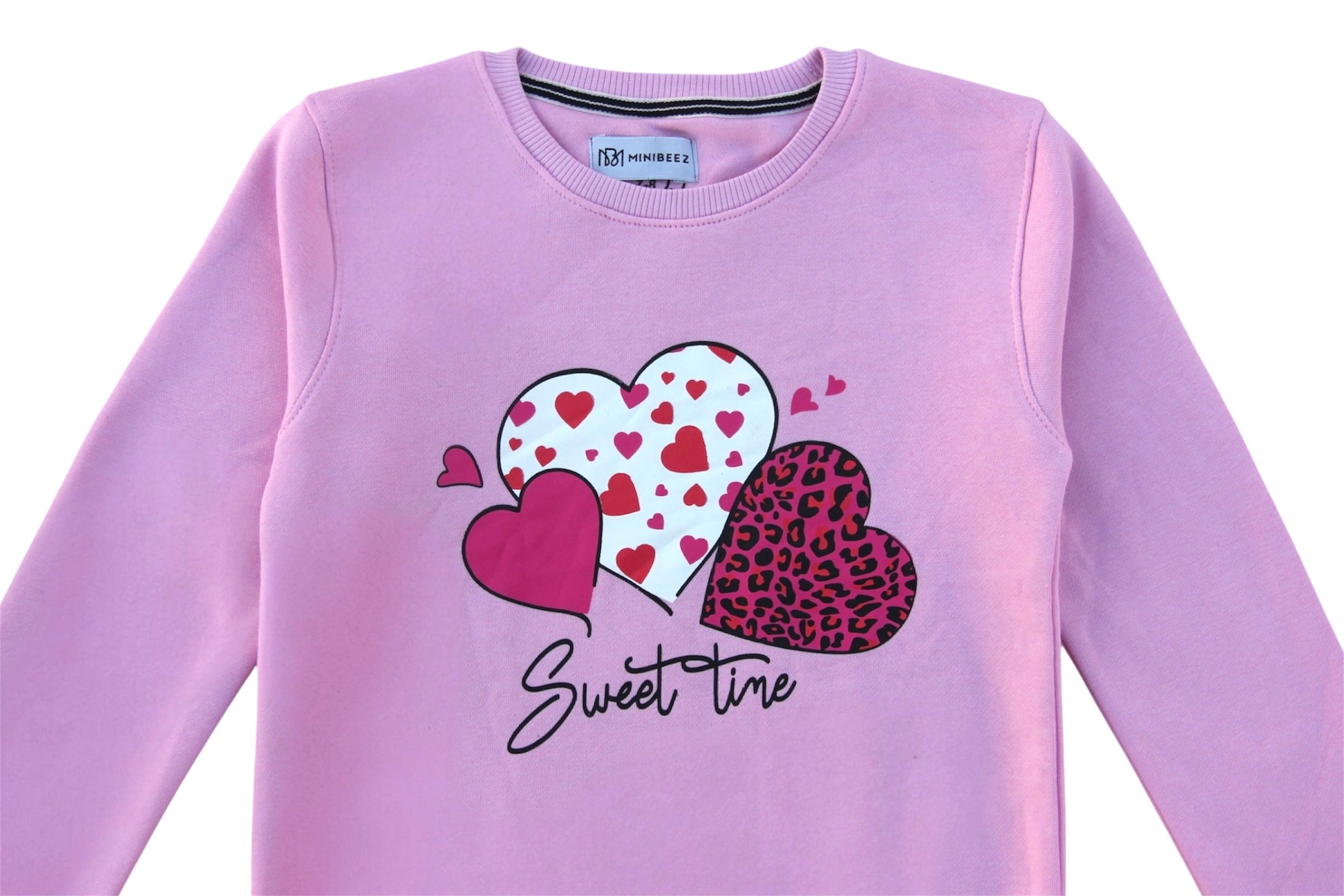 GIRL HEARTS PRINT FLEECE TRACKSUIT