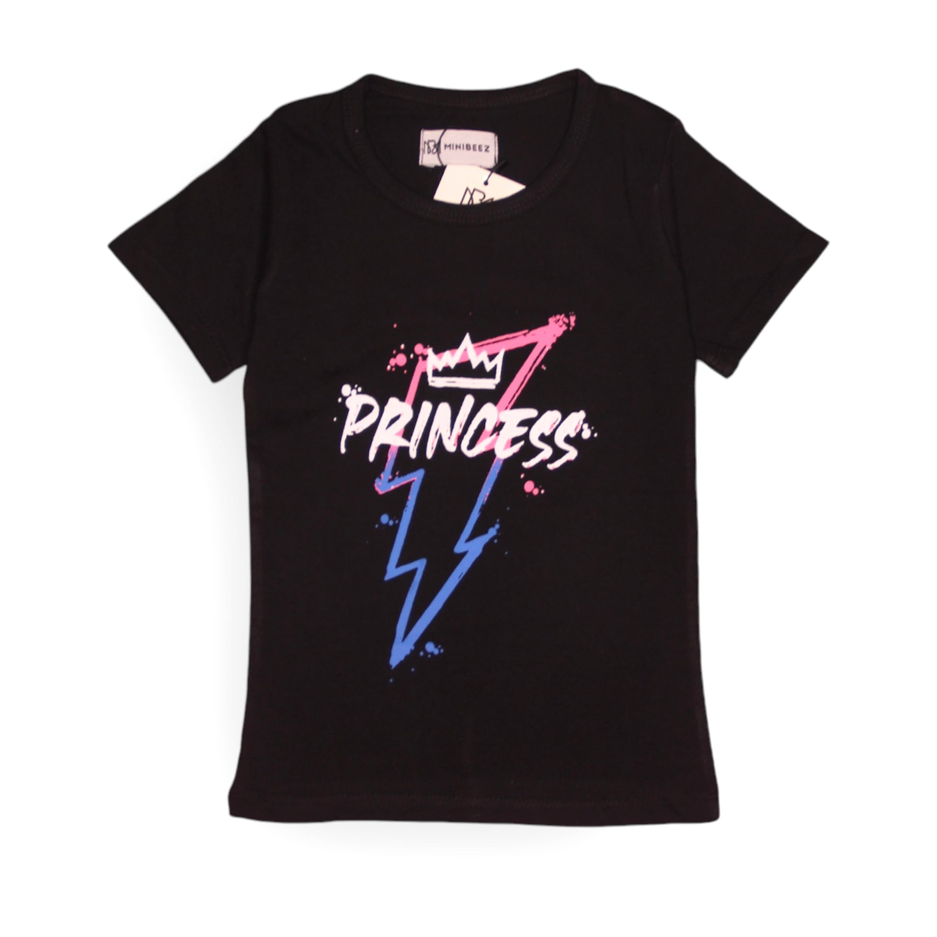 Princess black Lycra jersey T-shirt girls