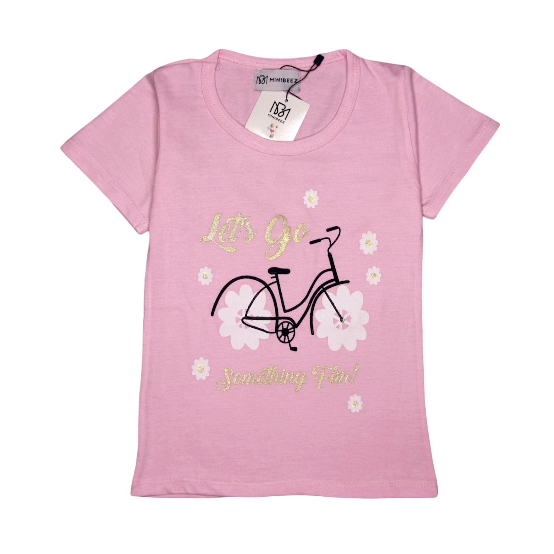 Light pink floral cycle Lycra jersey T-shirt girl