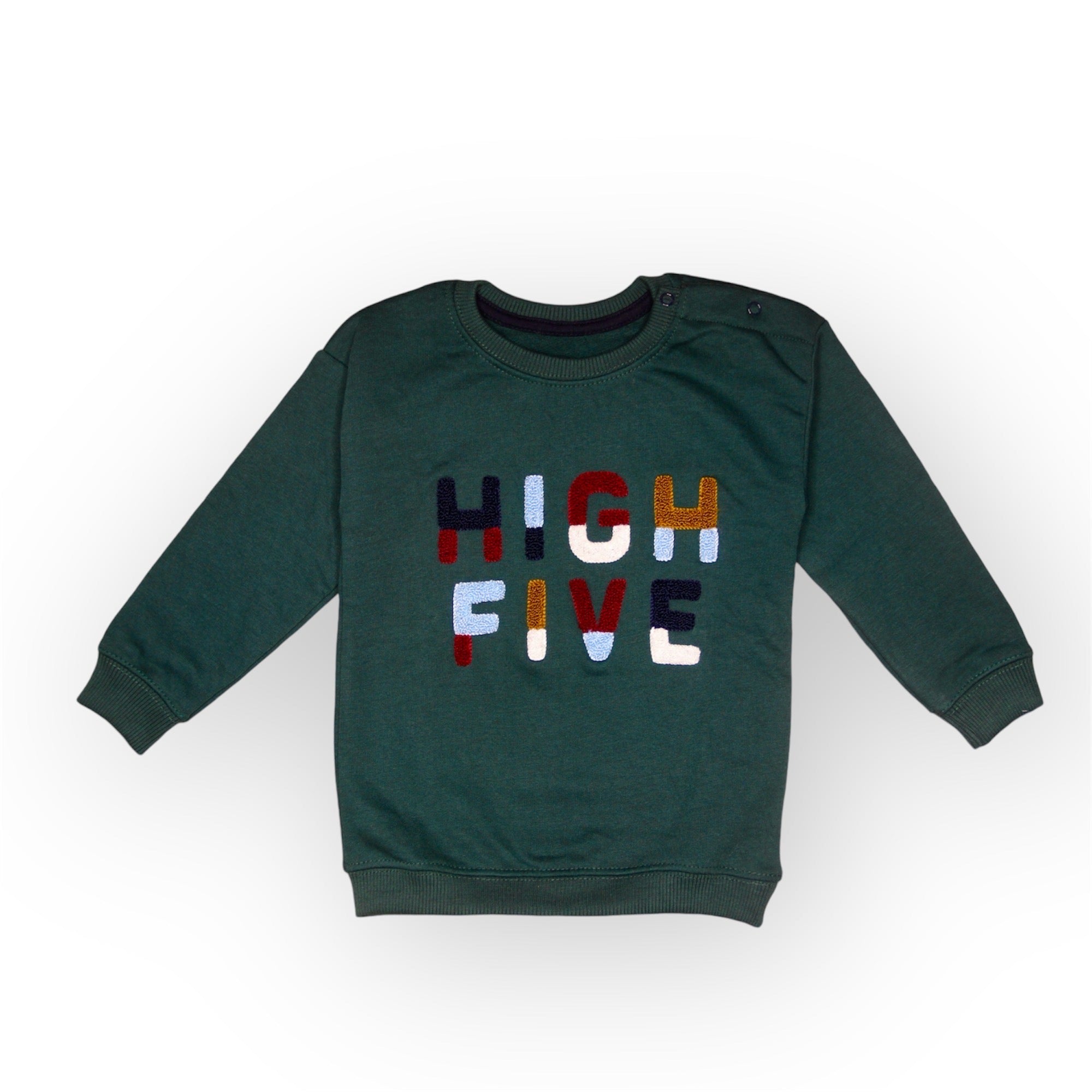 BOY/GIRL HIGH FIVE FLEECE SWEATSHIRT-GREEN