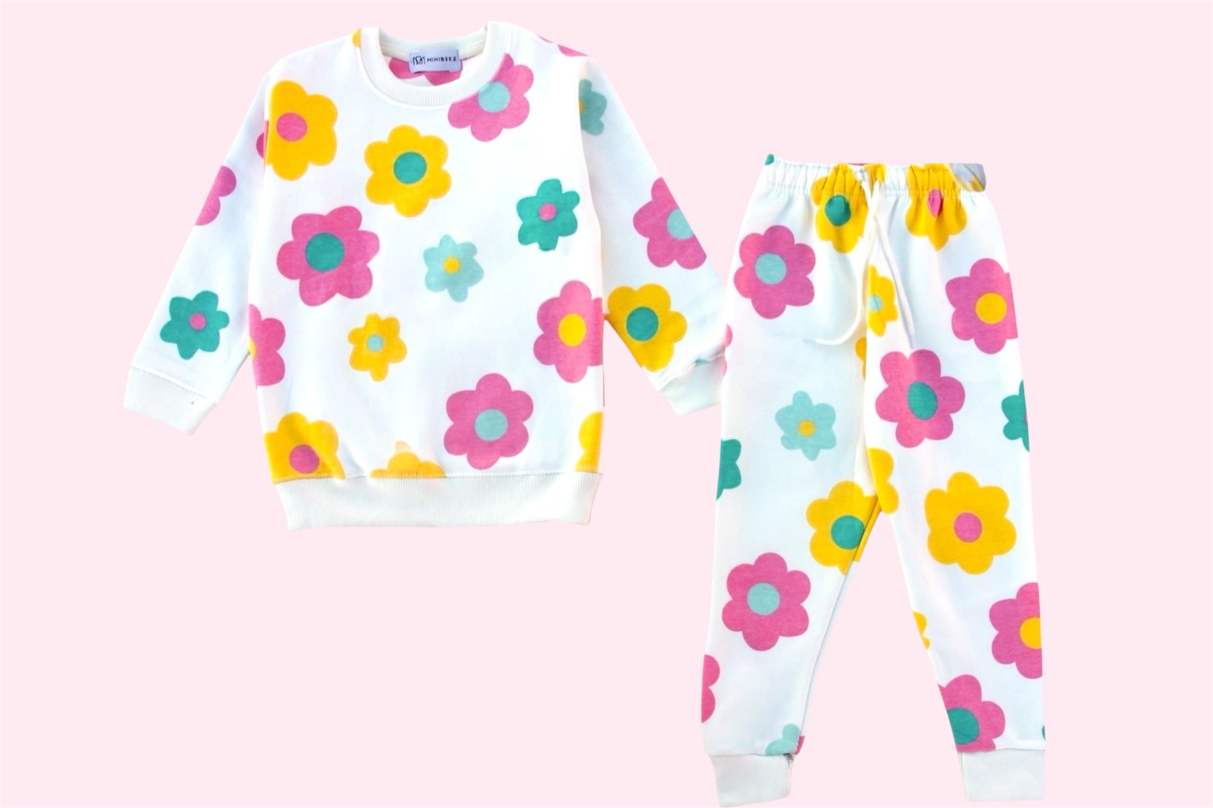 GIRL FLORAL PRINT FLEECE TRACKSUIT