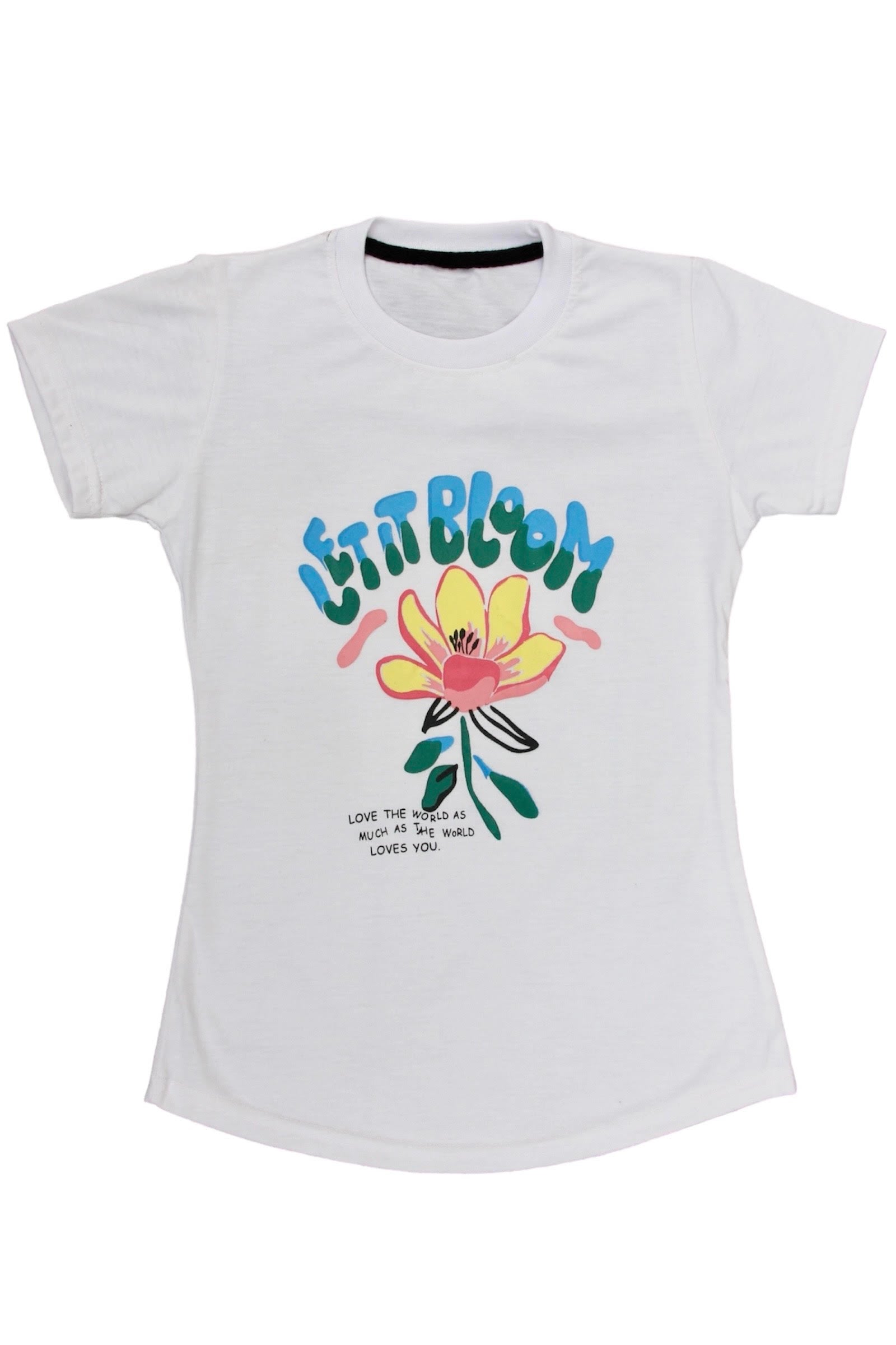 White let it bloom lycra jersey shirt girl