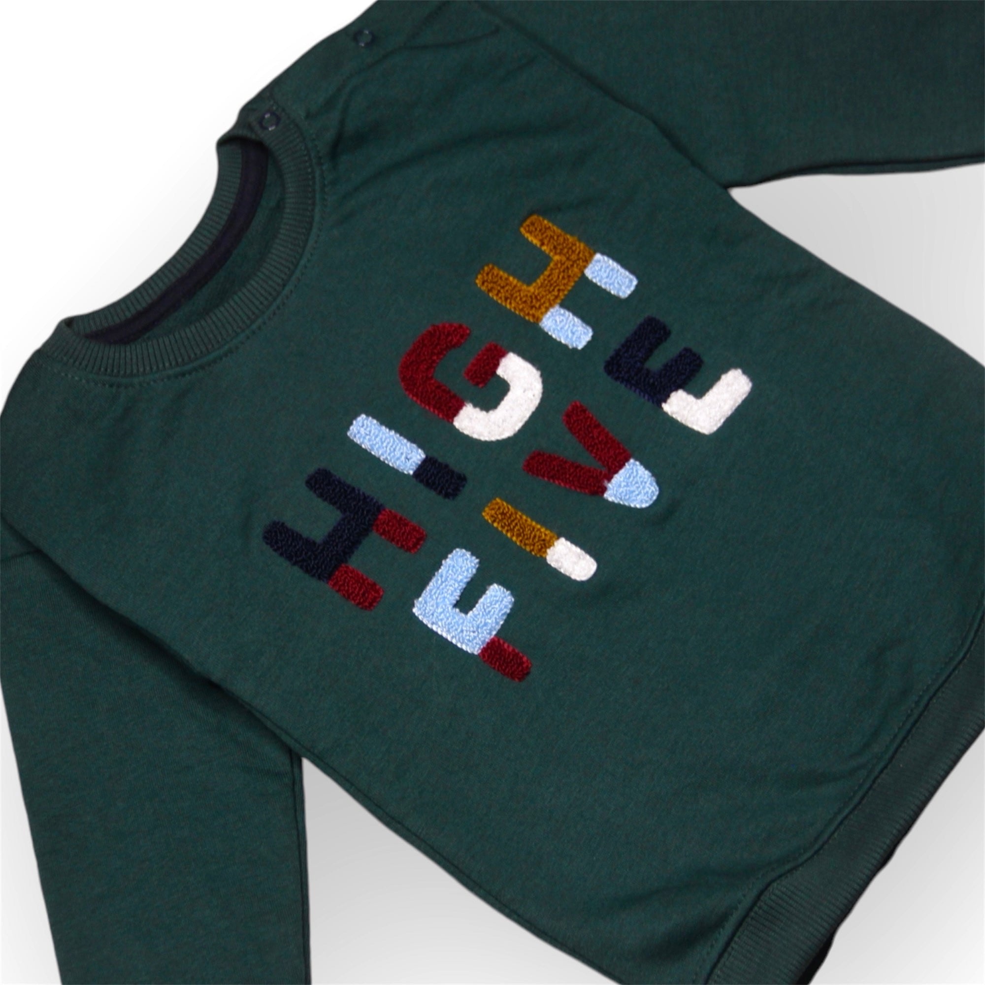 BOY/GIRL HIGH FIVE FLEECE SWEATSHIRT-GREEN