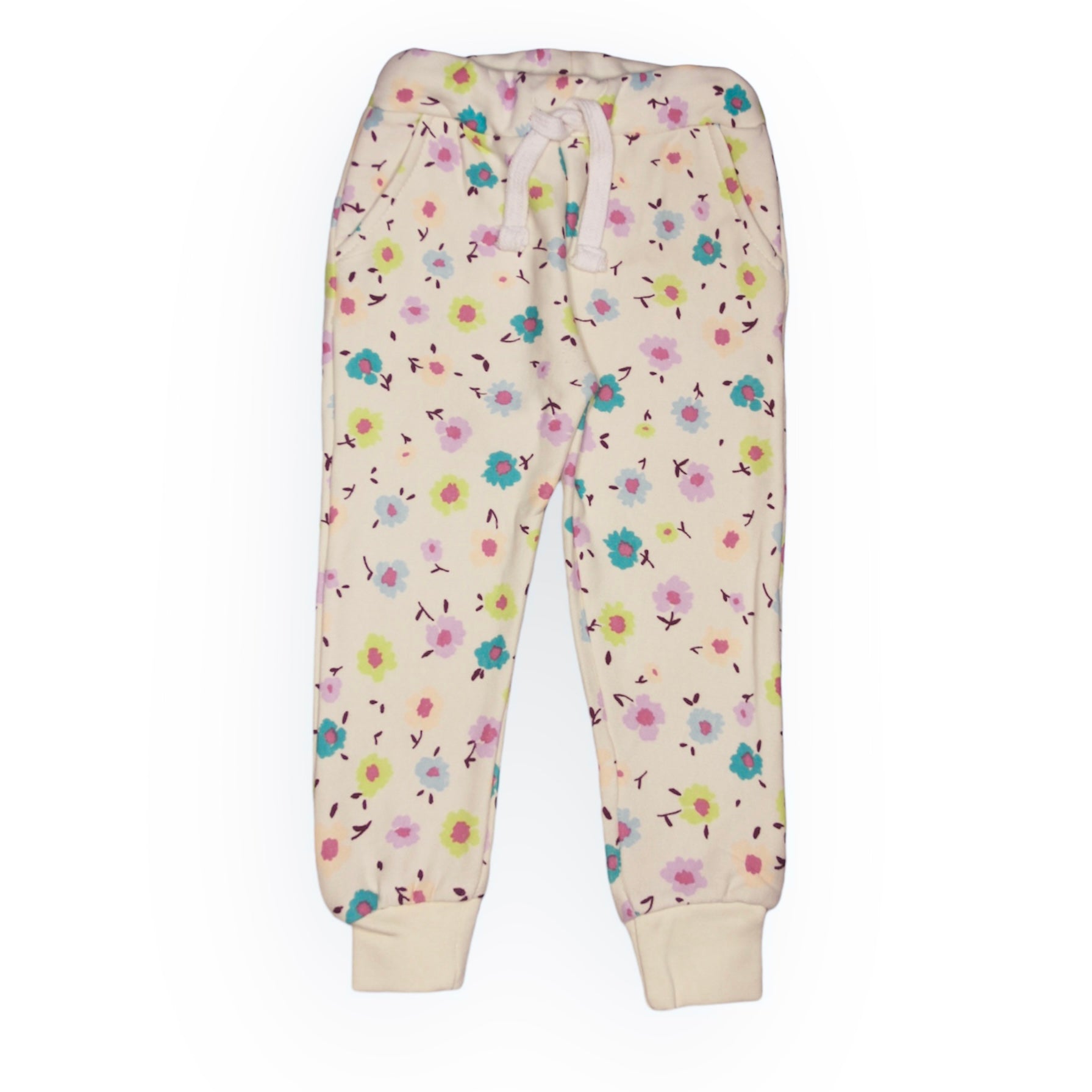 GIRL FLORAL PRINTED TERRY TROUSER