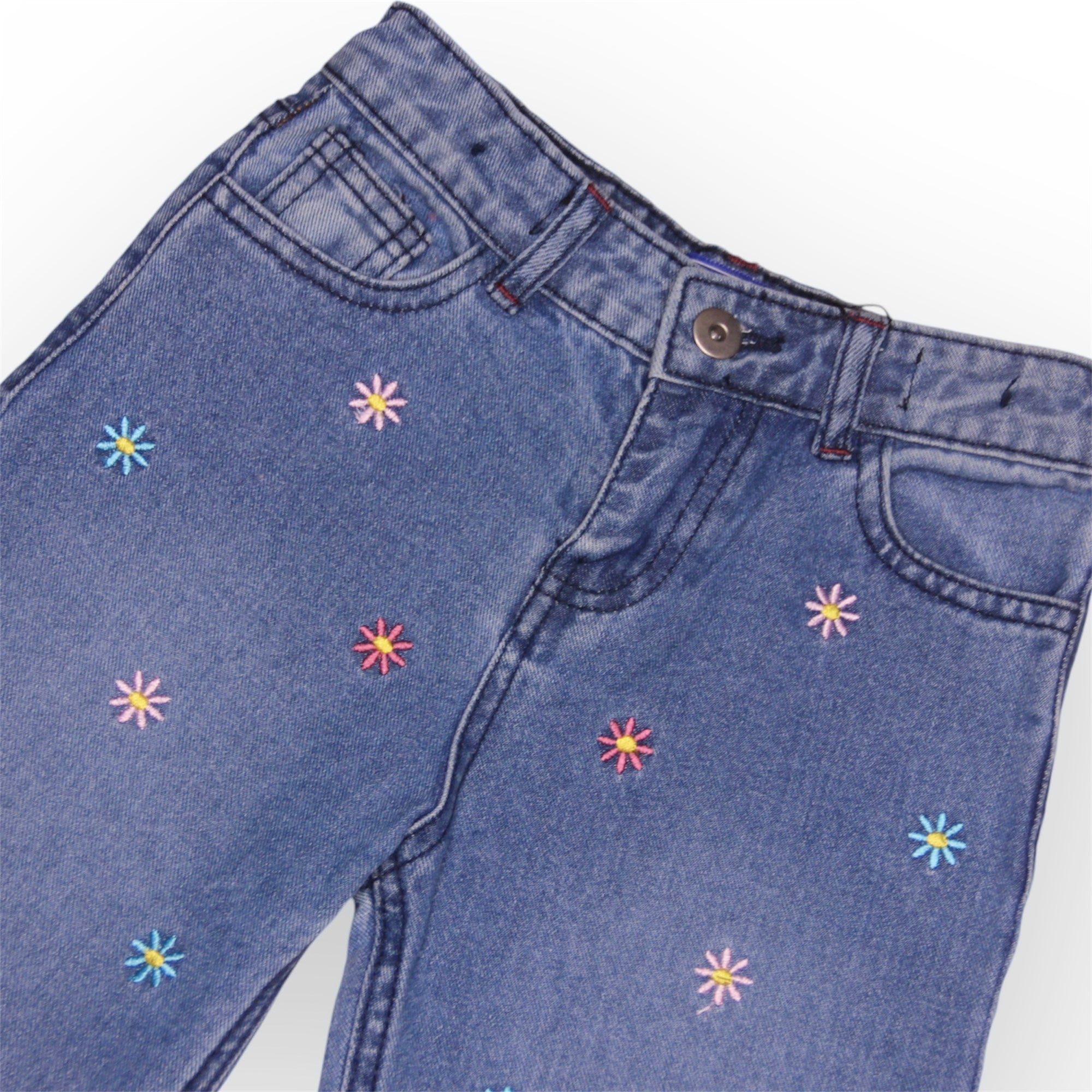 GIRL EMBROIDERED DENIM PANTS