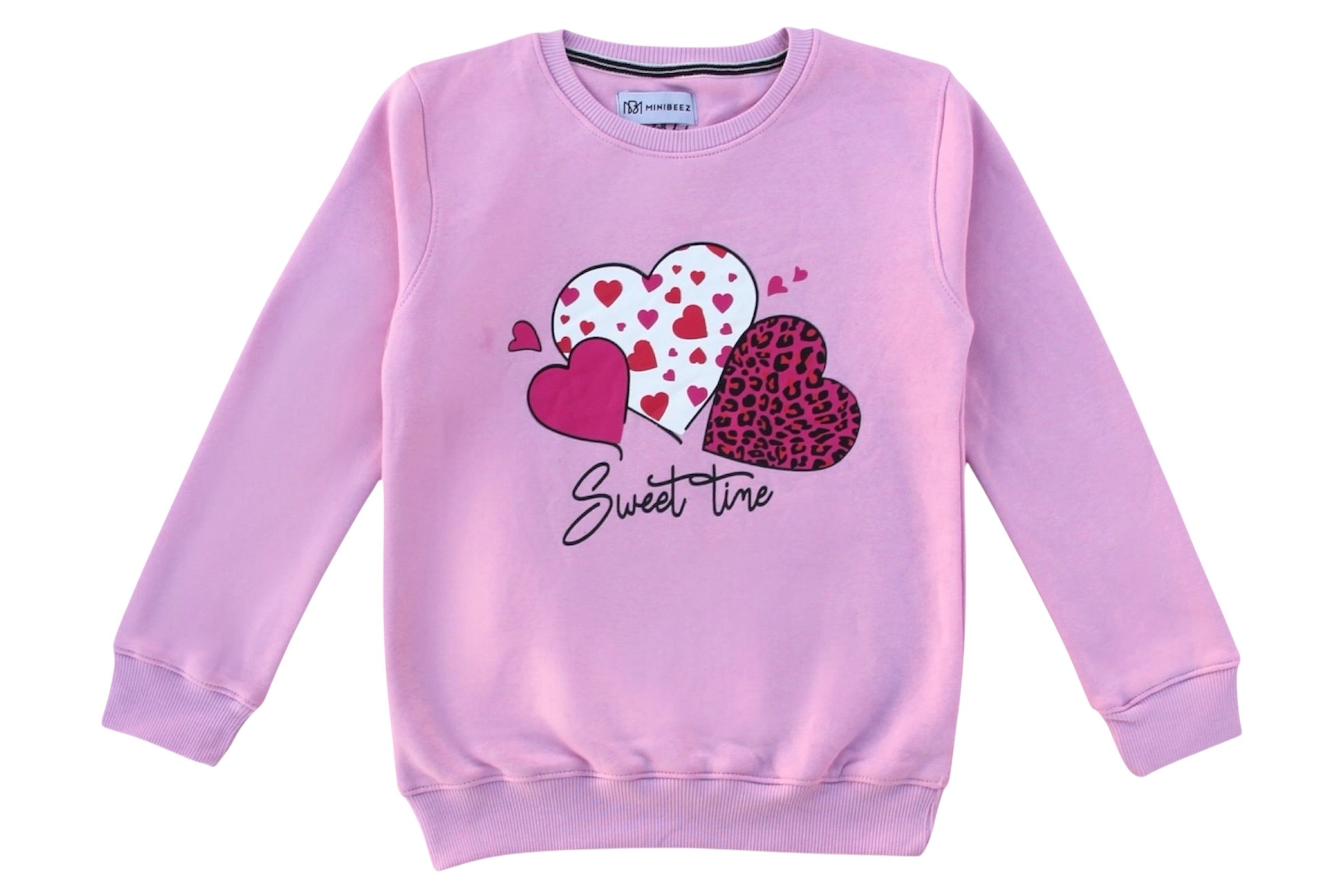 GIRL HEARTS PRINT FLEECE TRACKSUIT