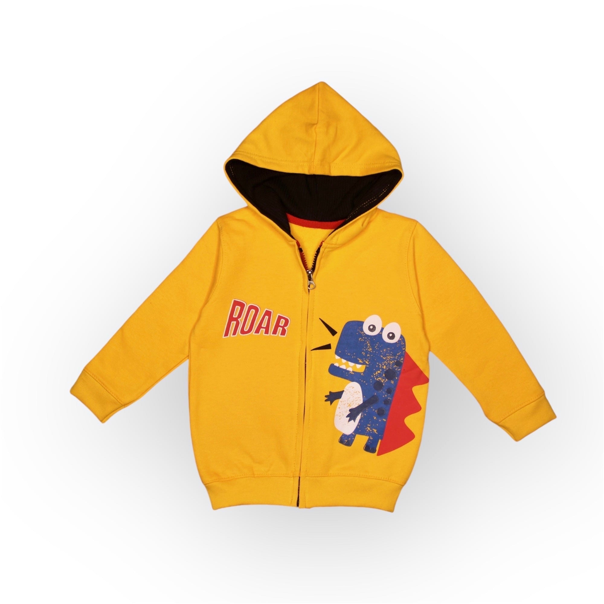 BOY FLEECE ZIPPER YELLOW ROAR