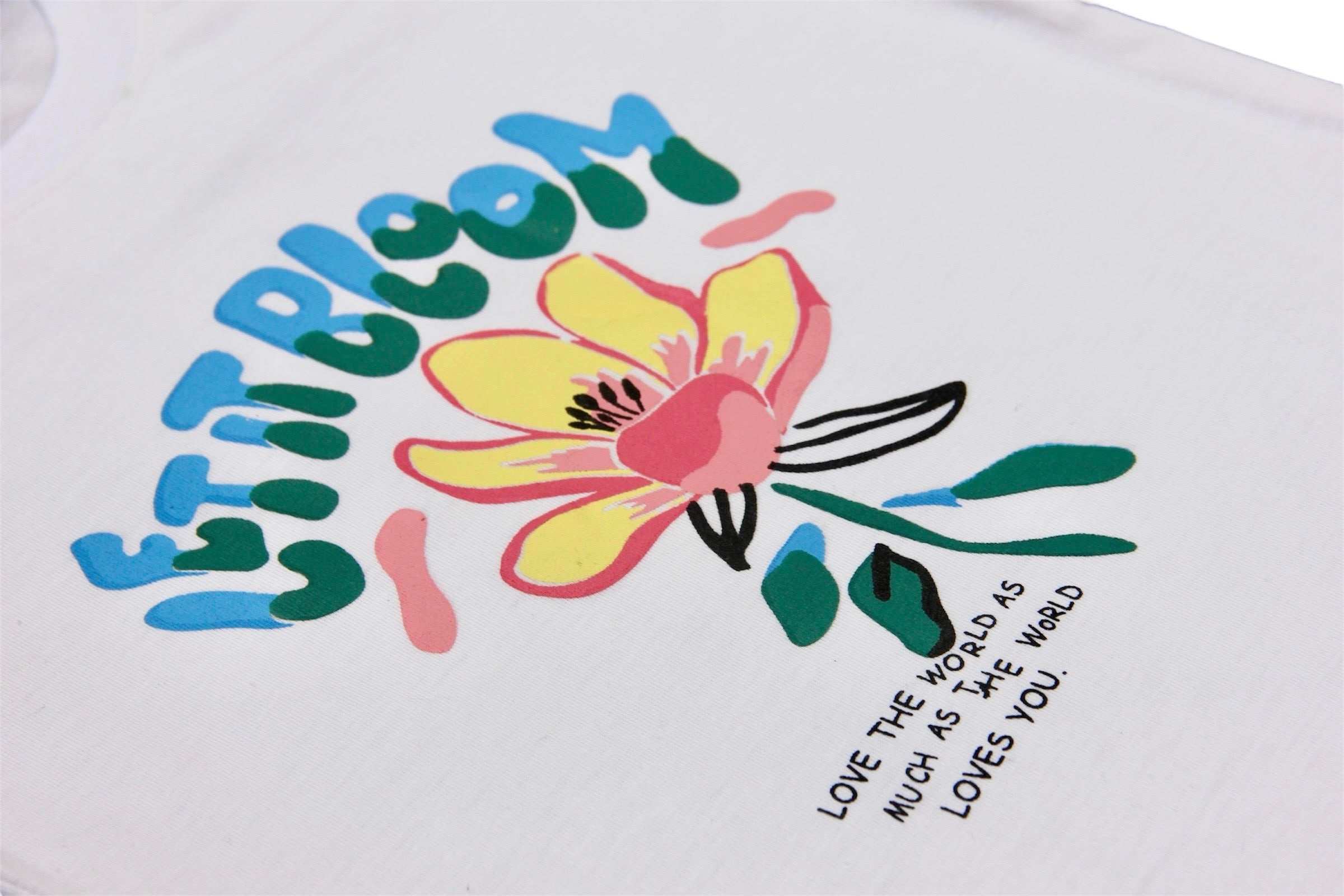 White let it bloom lycra jersey shirt girl