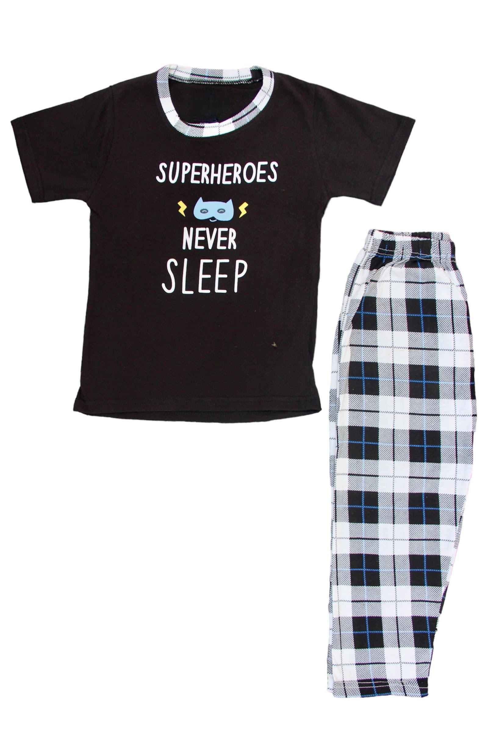 Superhero lycra jersey sleep wear/pjs boy