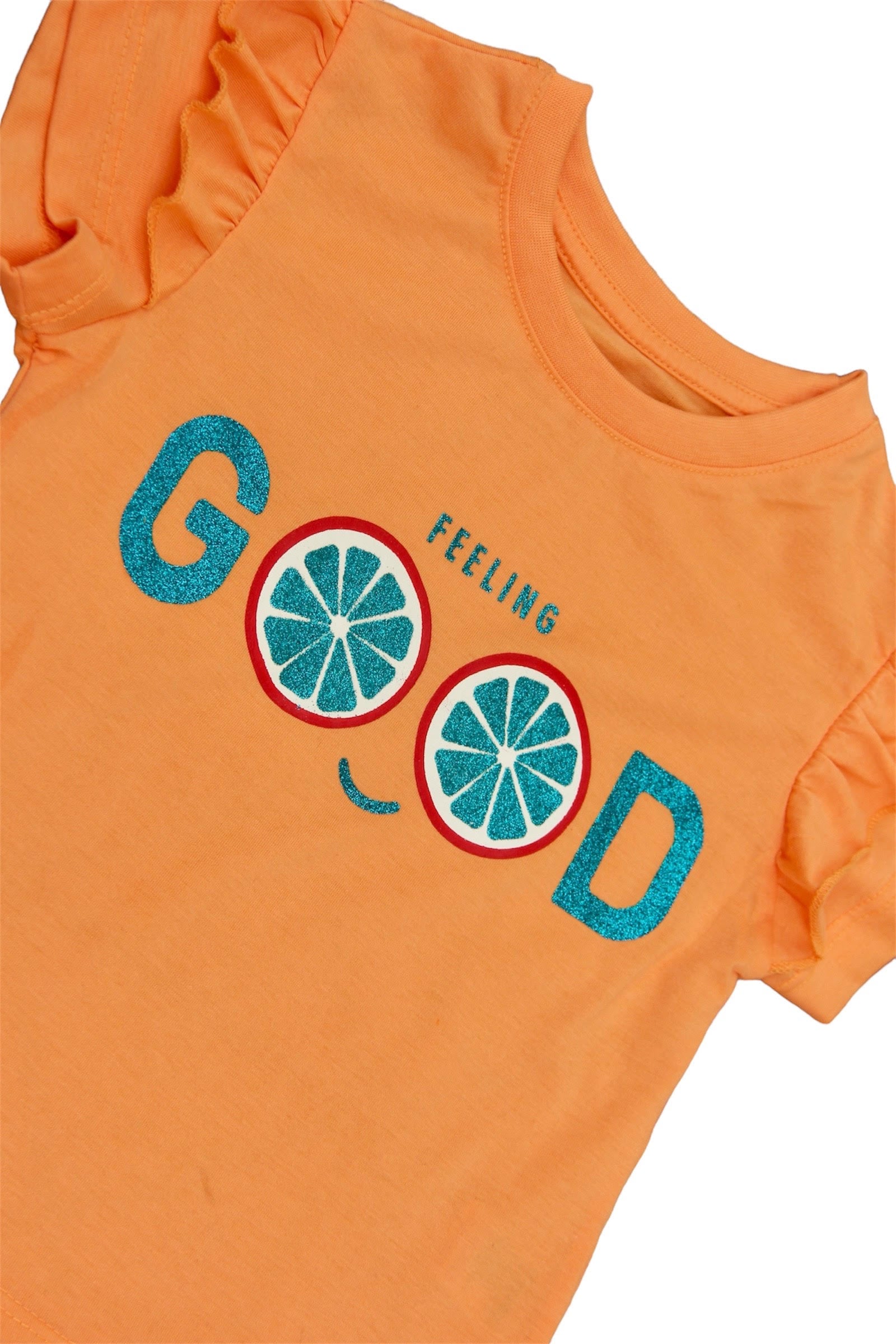 Feeling good peach Lycra jersey T-shirt girl